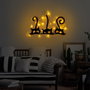 Wallity Cats 967 Escultura de pared de metal negra